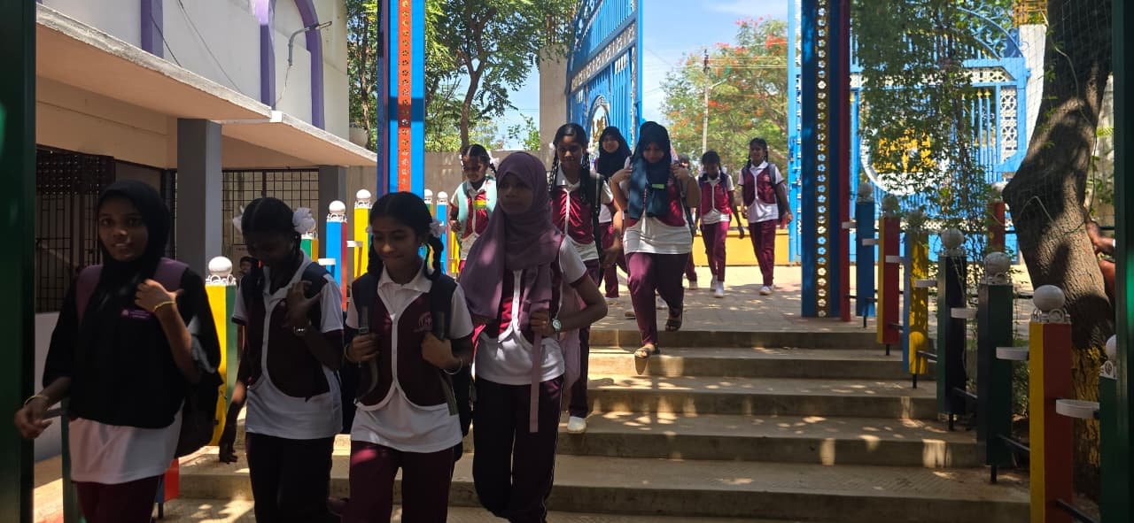 Students on stairs